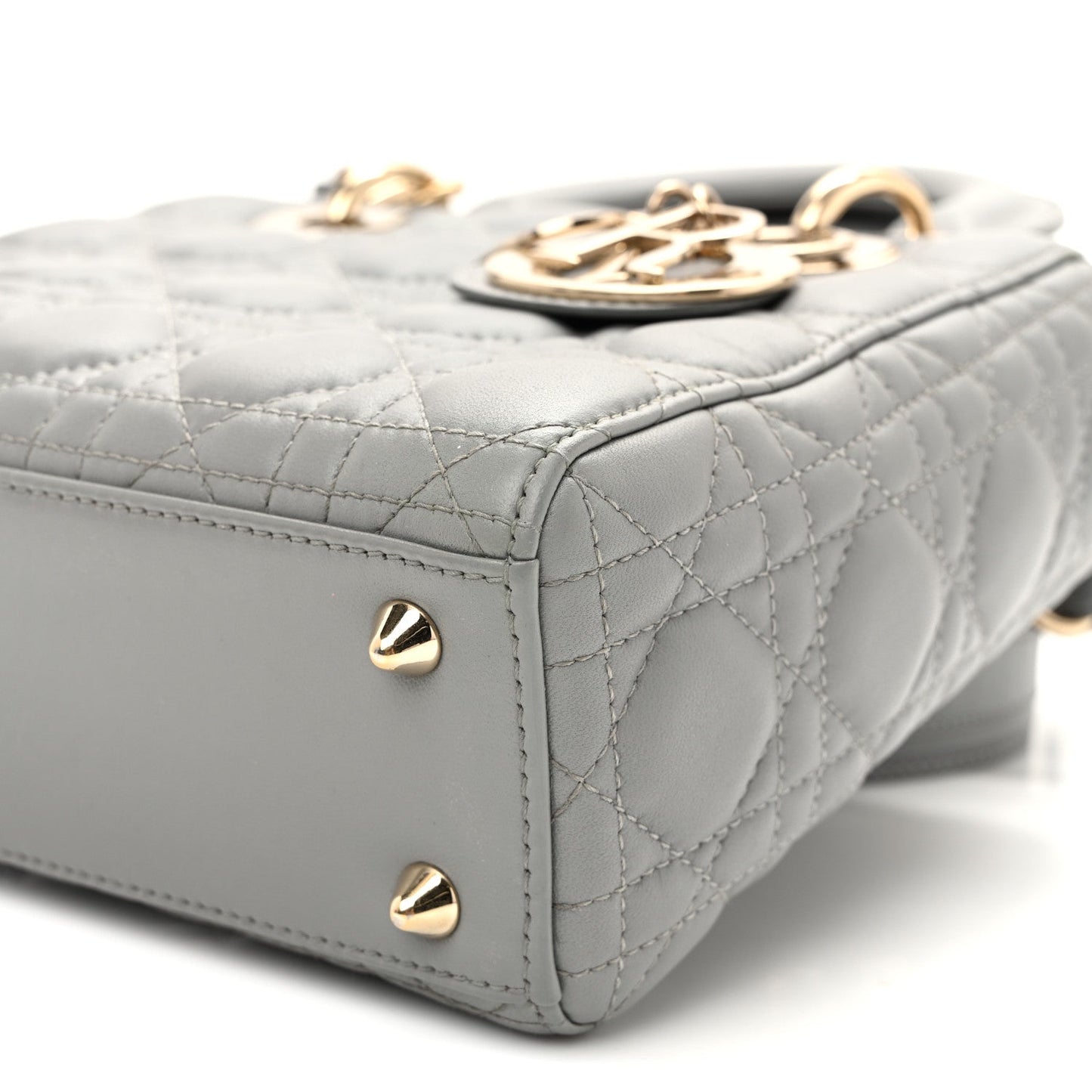Lambskin Cannage Small My ABCDior Lady Dior Grey