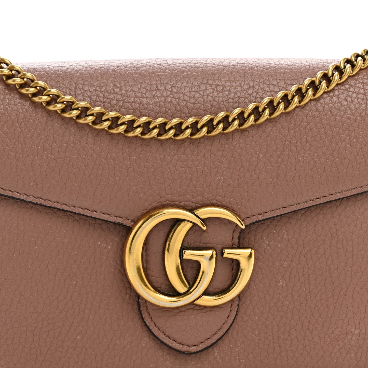 Cellarius Calfskin GG Marmont Chain Wallet Rosy Phard