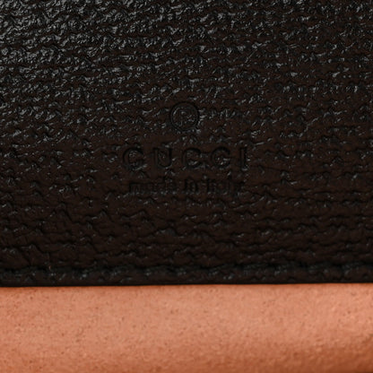 Textured Calfskin Web Ophidia Round Wrist Wallet Black