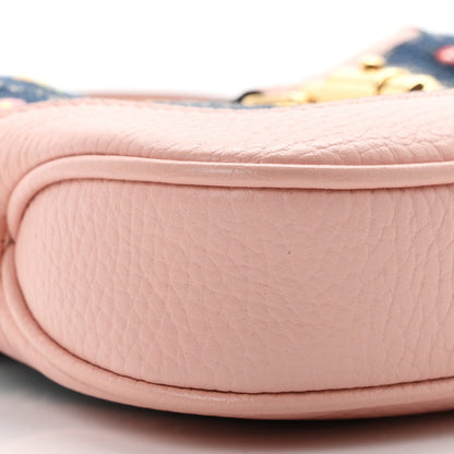 New Denim GG Monogram Calfskin Love Parade Mini Jackie 1961 Hobo Light Pink