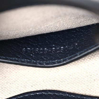GG Supreme Monogram Textured Dollar Calfskin Mini Retro Interlocking G Tote Bag Beige Blue