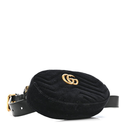 Velvet Matelasse GG Marmont Belt Bag 75 30 Black