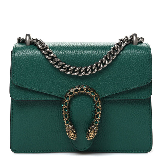 Calfskin Mini Dionysus Shoulder Bag Emerald