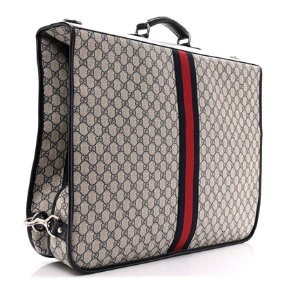 GG Supreme Monogram Web Savoy Garment Bag Beige Blue