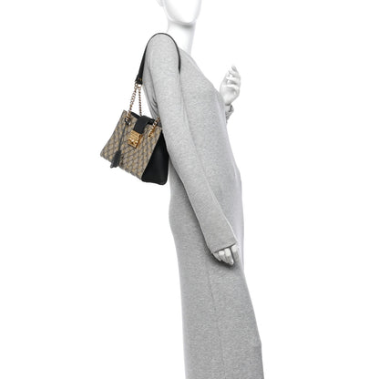 GG Supreme Monogram Bees Small Padlock Tote Beige Oro Black