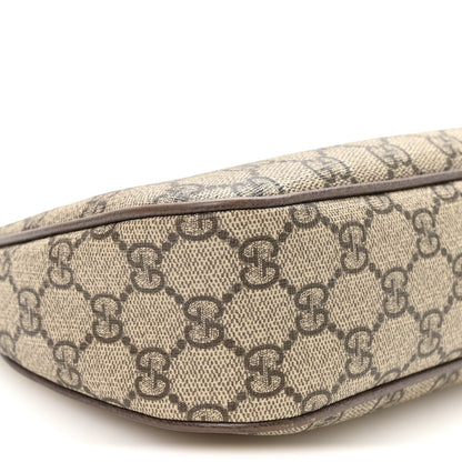 GG Supreme Monogram Textured Dollar Calfskin Web Small Ophidia GG Handbag Beige Ebony New Acero