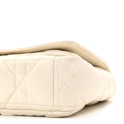 Lambskin Macrocannage Small Dior Caro Bag Ivory