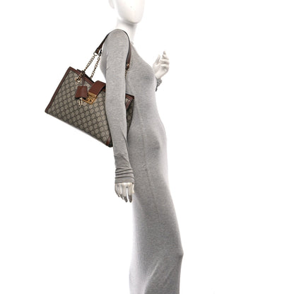 GG Supreme Monogram Medium Padlock Tote Beige Cuir