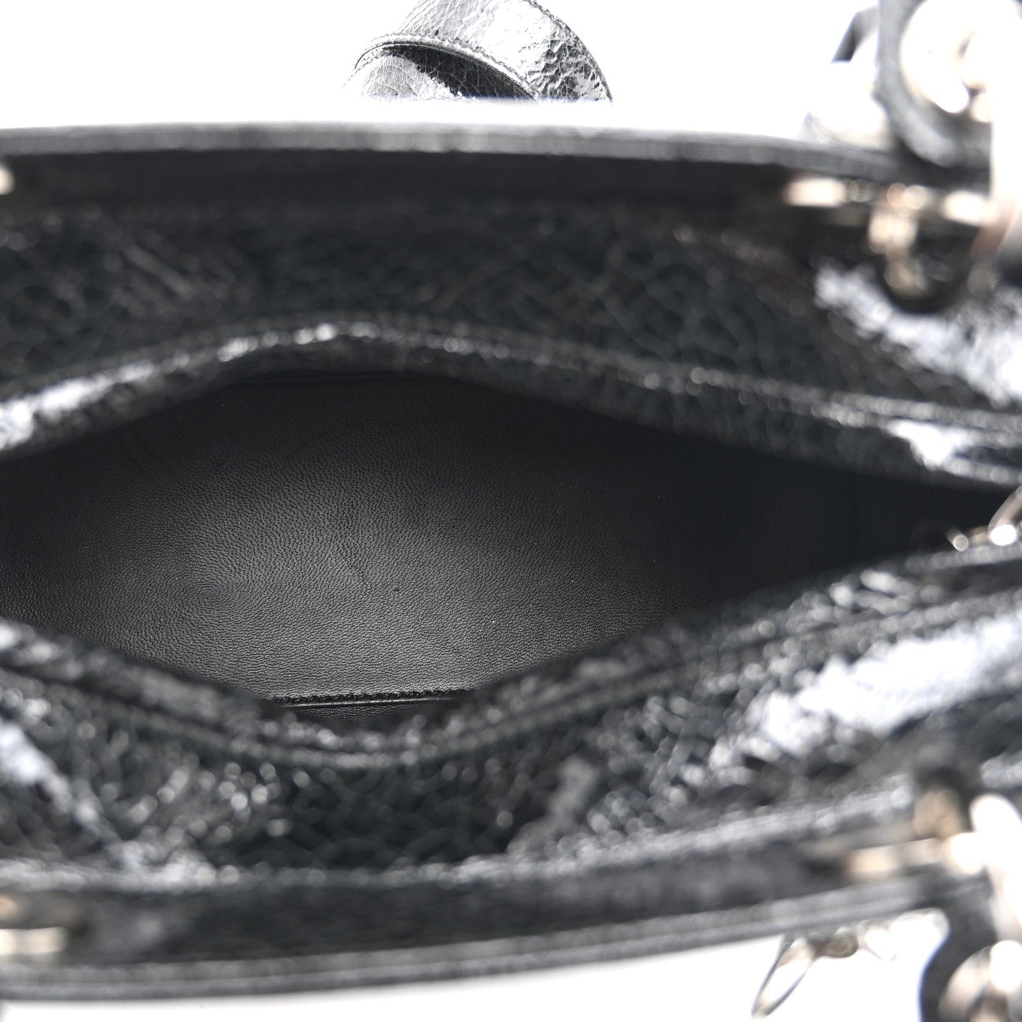 Ceramic Effect Deerskin Jeweled Swan Lady Dior Black