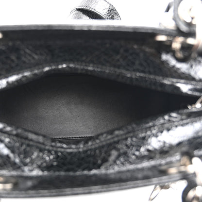 Ceramic Effect Deerskin Jeweled Swan Lady Dior Black