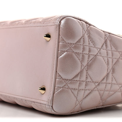 Pearly Lambskin Cannage Medium Lady Dior Lotus