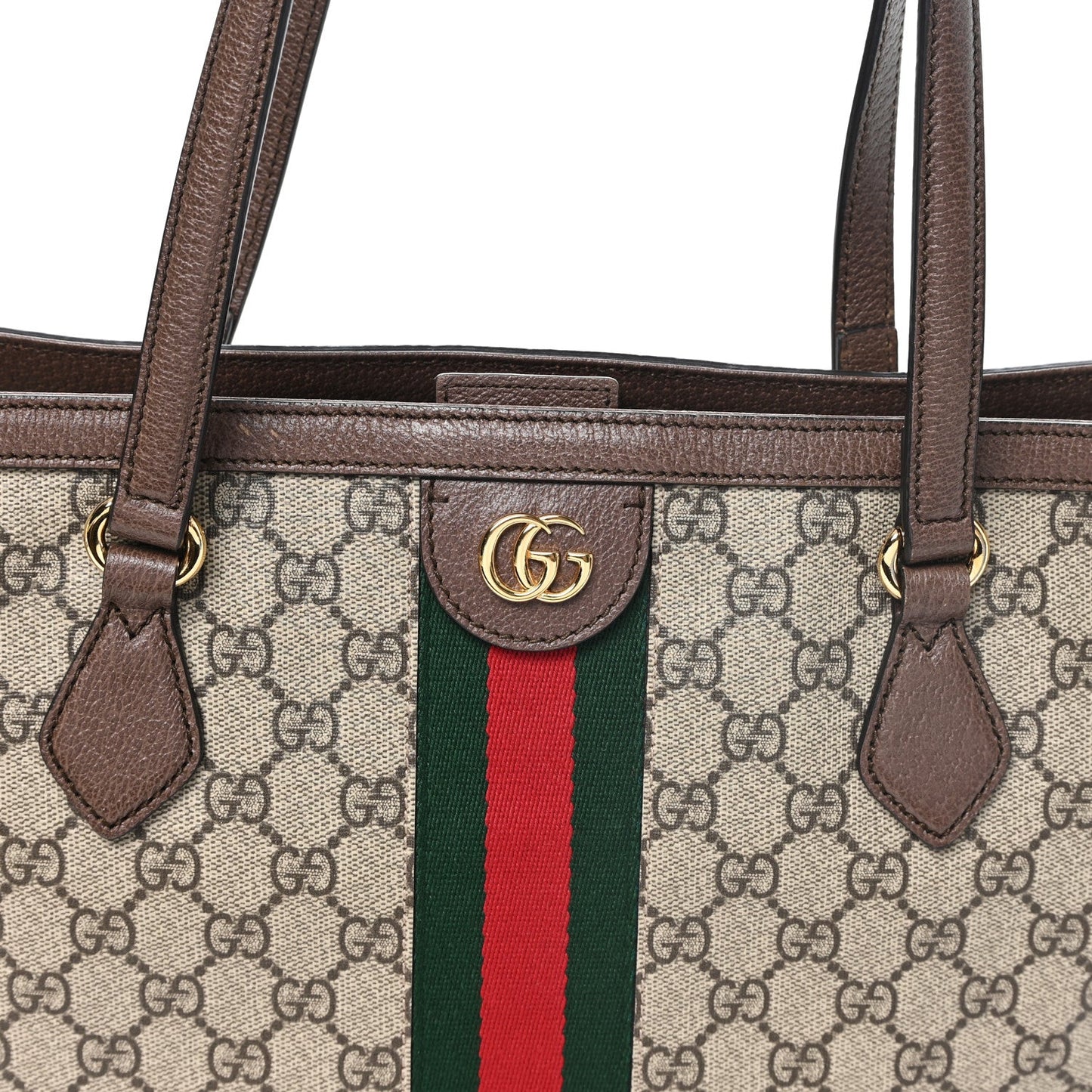 GG Supreme Monogram Medium Ophidia Shopping Tote Brown