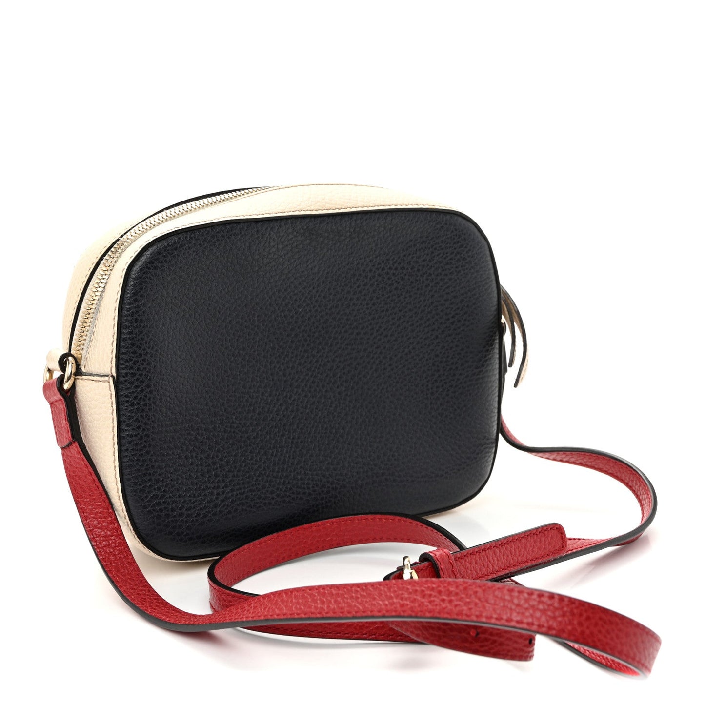 Dollar Calfskin Small Soho Disco Bag Blue Hibiscus Red Mystic White