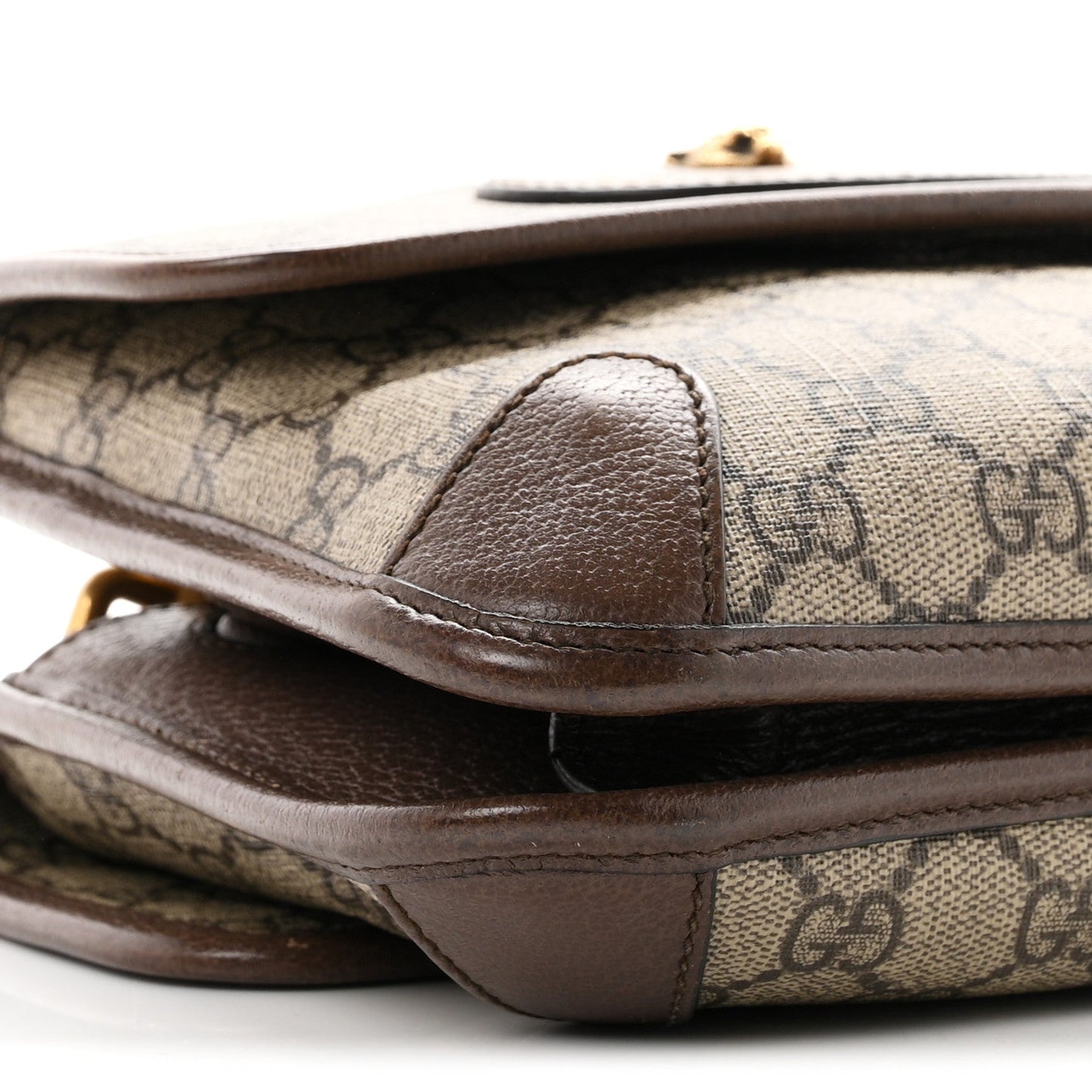 GG Supreme Monogram Web Small Neo Vintage Double Flap Messenger Bag Beige New Acero