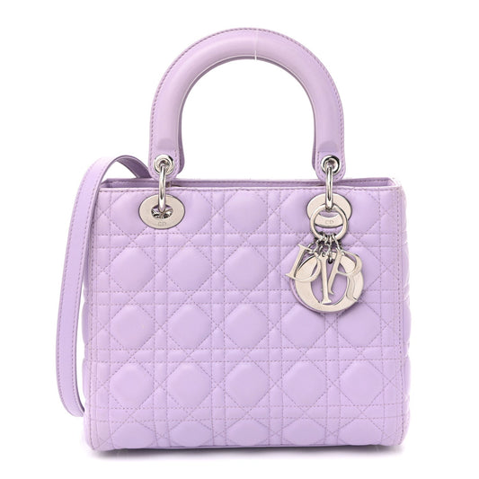 Lambskin Cannage Medium Lady Dior Purple