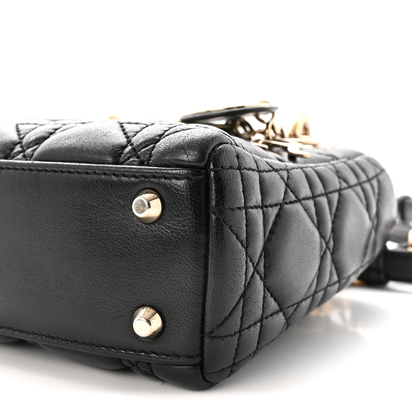 Lambskin Cannage Mini Lady Dior Black