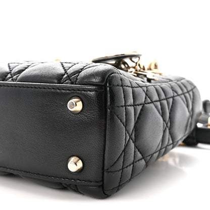 Lambskin Cannage Mini Lady Dior Black