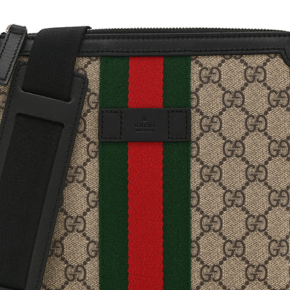 GG Supreme Monogram Web Messenger Bag Black