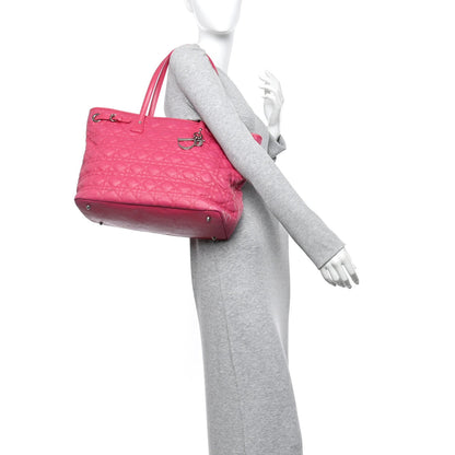 Coated Canvas Cannage Medium Panarea Tote Pink
