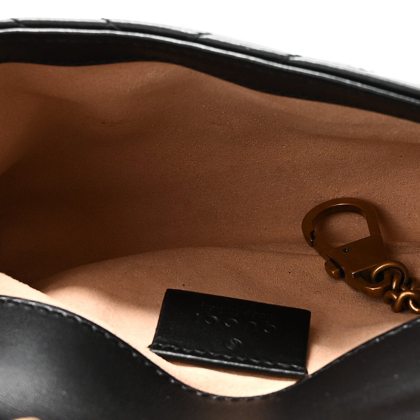 Calfskin Matelasse Super Mini GG Marmont Shoulder Bag Black