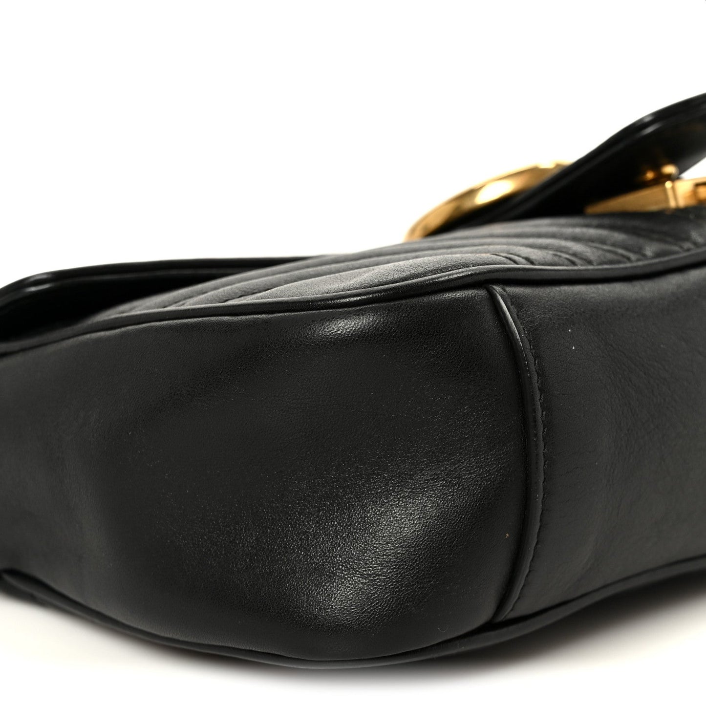 Calfskin Matelasse Small GG Marmont Shoulder Bag Black