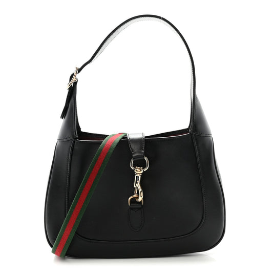 Calfskin Small Jackie Shoulder Bag Black