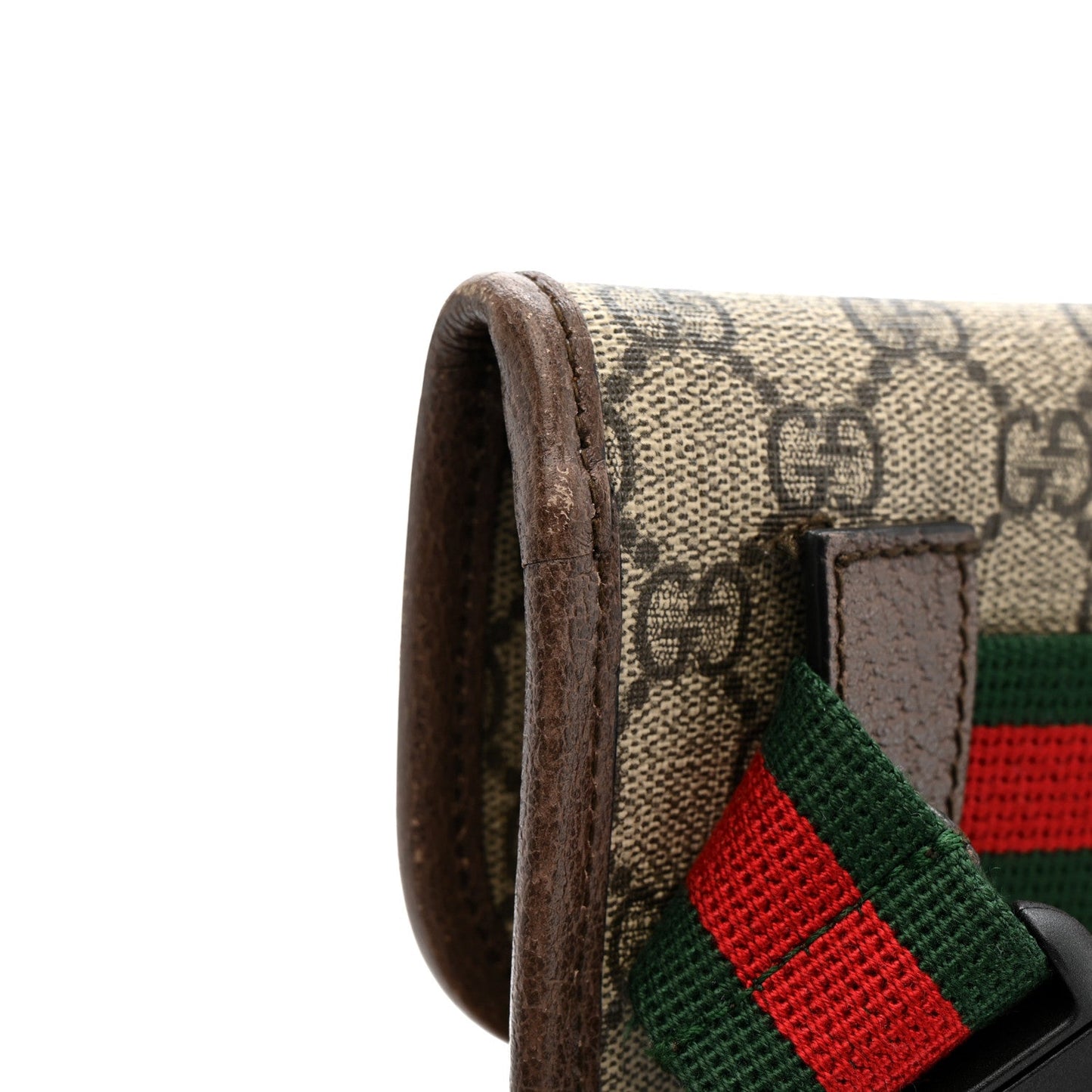 GG Supreme Monogram Neo Vintage Web Belt Bag Brown