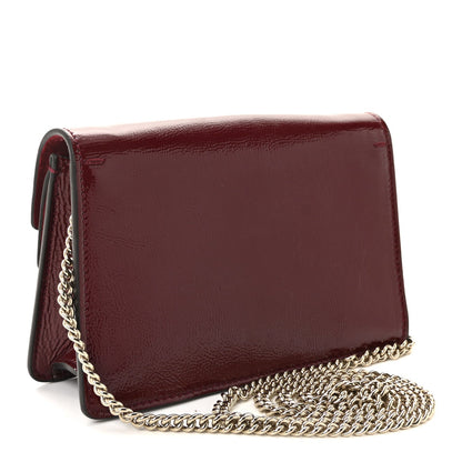 Crinkled Patent Mini Dionysus Shoulder Bag Rosso Ancora Red