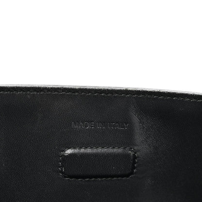 Grained Calfskin Large Diorever Flap Black