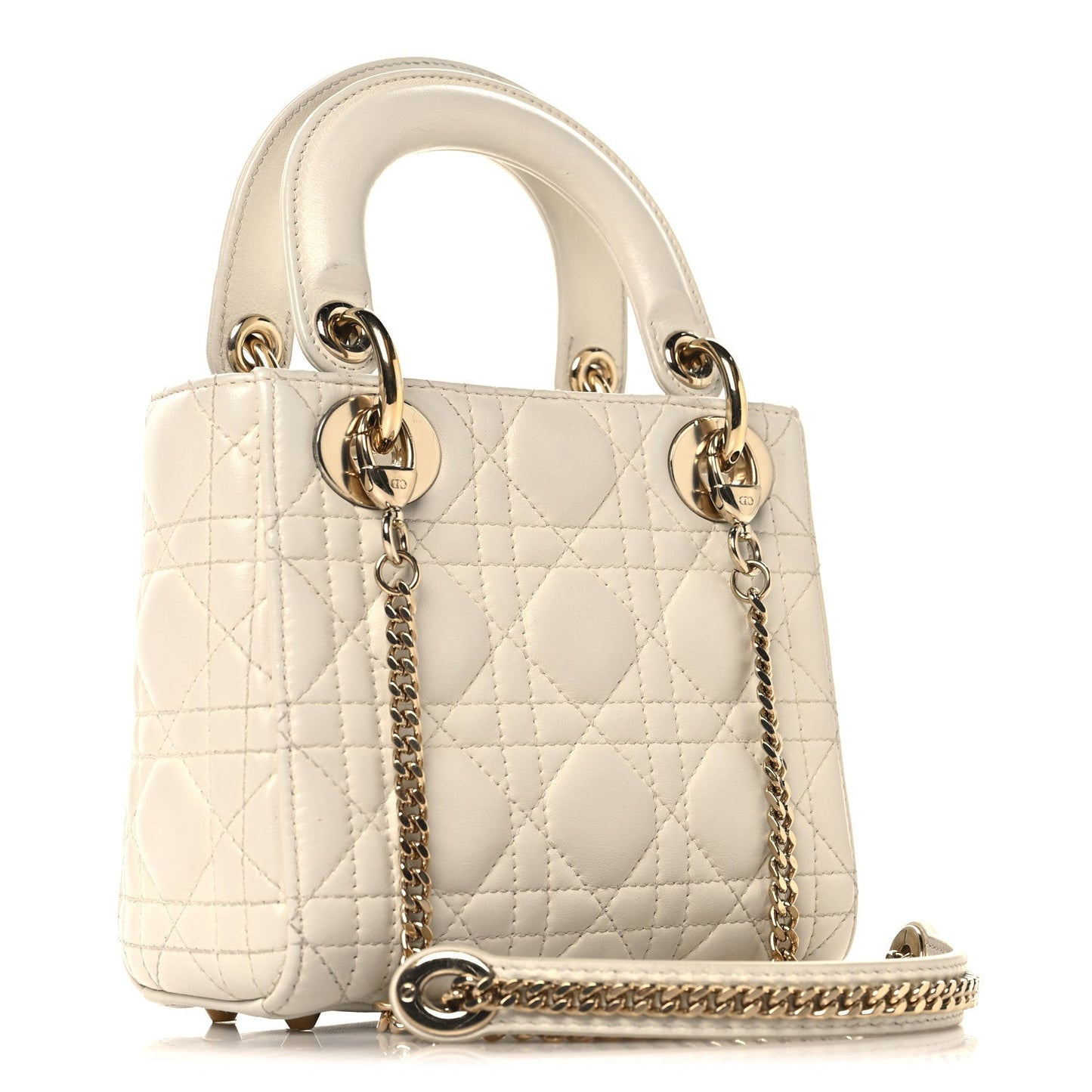 Lambskin Cannage Small My ABCDior Lady Dior Latte