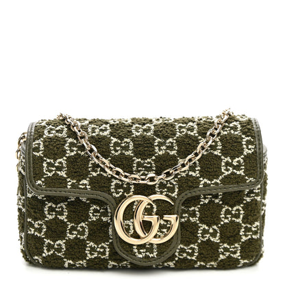 Tweed GG Monogram Mini GG Marmont Shoulder Bag Green