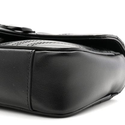 Calfskin Matelasse Monochrome Mini GG Marmont Shoulder Bag Black