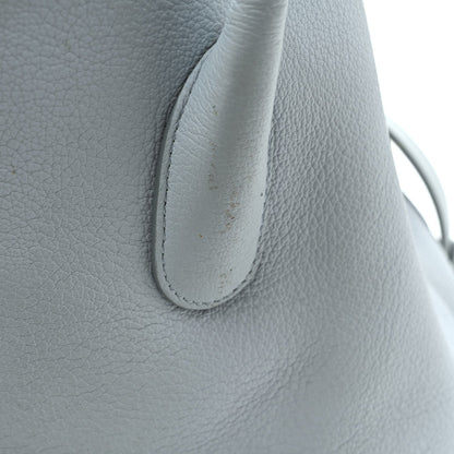 Supple Grained Calfskin Large Open Bar Tote Light Blue