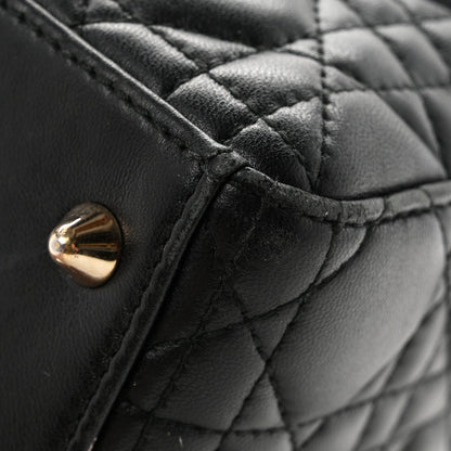 Lambskin Cannage Small Lucky Badges My Lady Dior Black