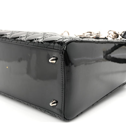 Patent Cannage Medium Lady Dior Black