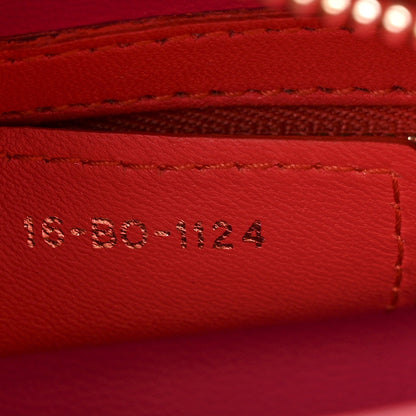 Lambskin Cannage Medium Bi-Color Lady Dior Orange Fuchsia