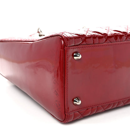 Patent Cannage Large Lady Dior Red