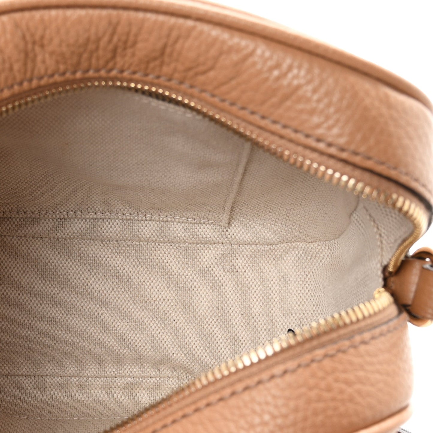 Pebbled Calfskin Small Soho Disco Bag Camelia