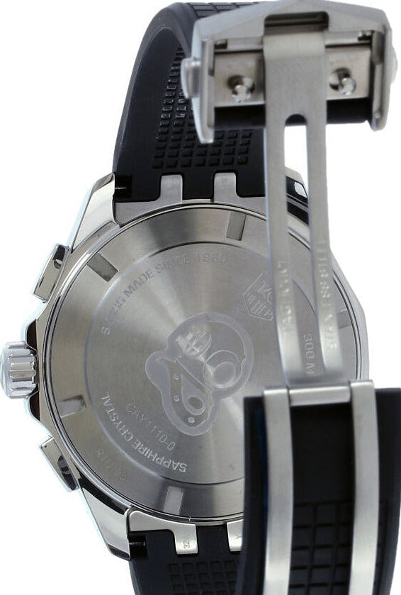 Tag Heuer Aquaracer Chronograph Black Dial Black Rubber Strap Watch for Men - CAY1110.FT6041