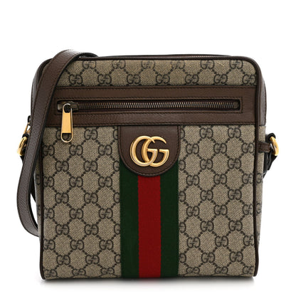 GG Supreme Monogram Web Small Ophidia Messenger Bag Brown