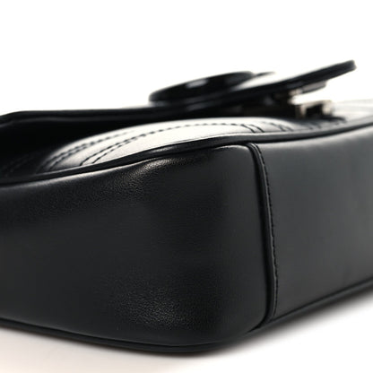 Calfskin Matelasse Monochrome Mini GG Marmont Shoulder Bag Black