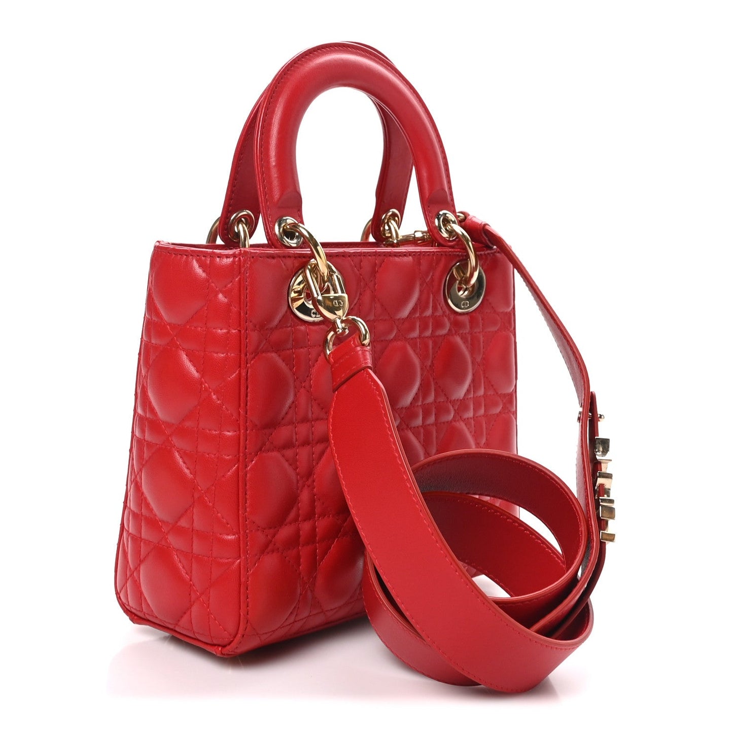 Lambskin Cannage Small My ABCDior Lady Dior Red