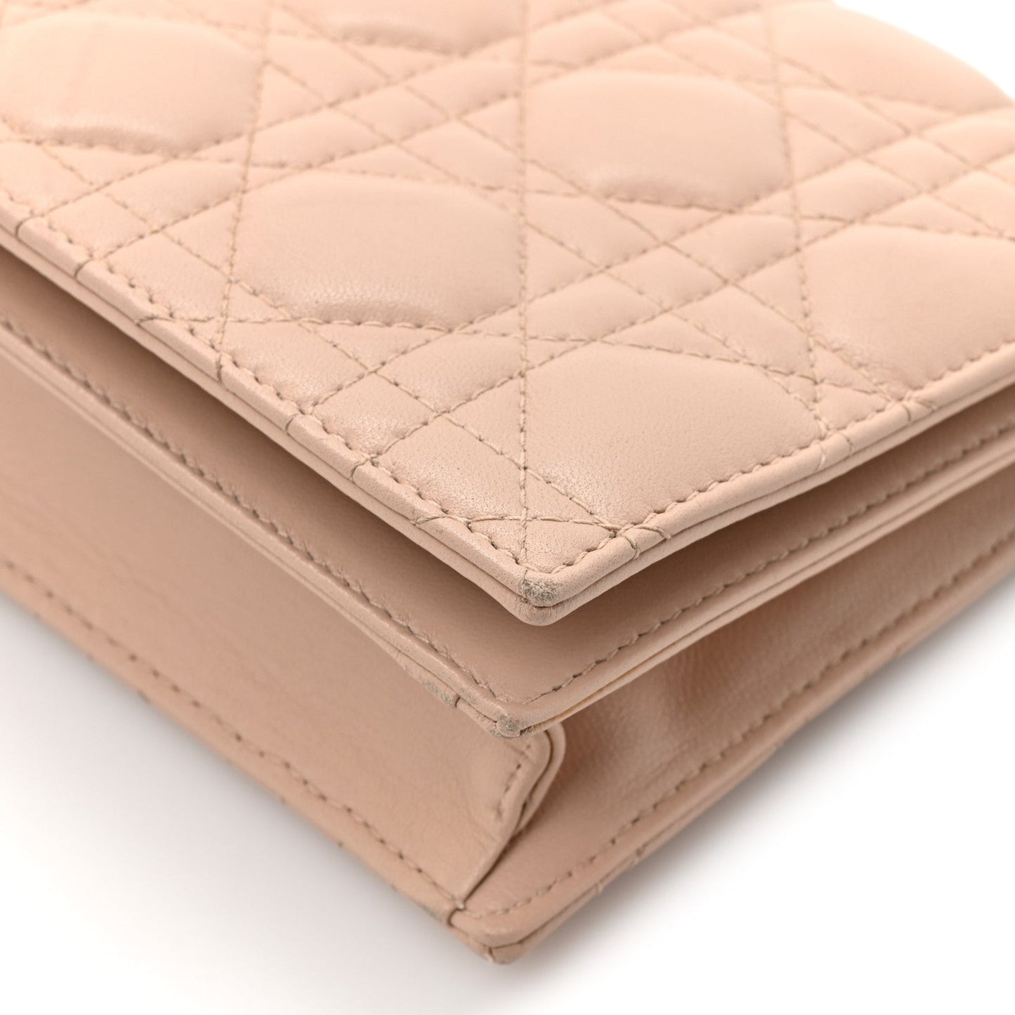 Lambskin Cannage Lady Dior Convertible Clutch Pink