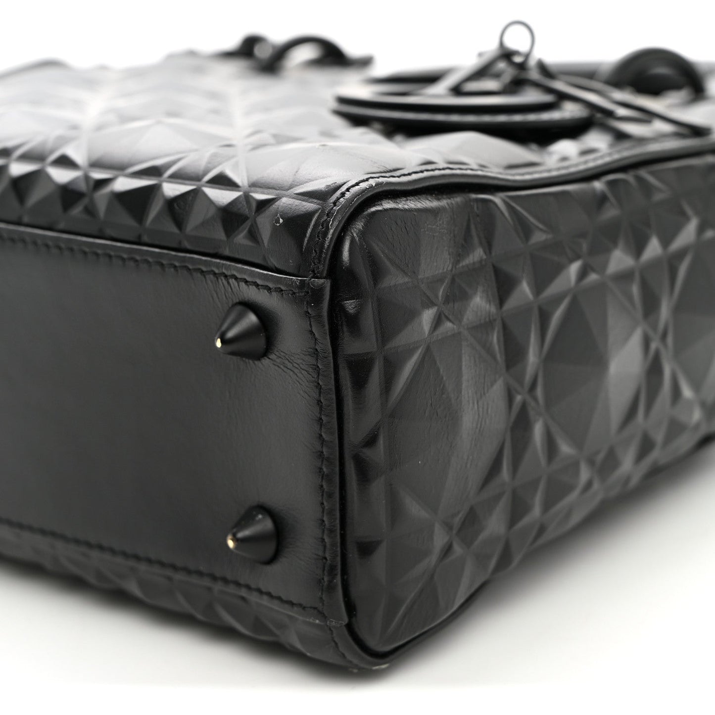 Calfskin Cannage Diamond Small My ABCDior Lady Dior Black