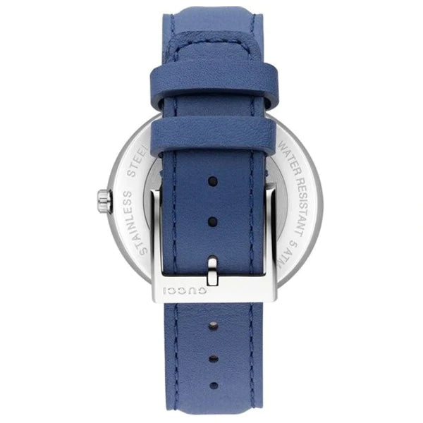 Gucci Interlocking G Blue Dial Blue Leather Strap Watch For Women - YA133322