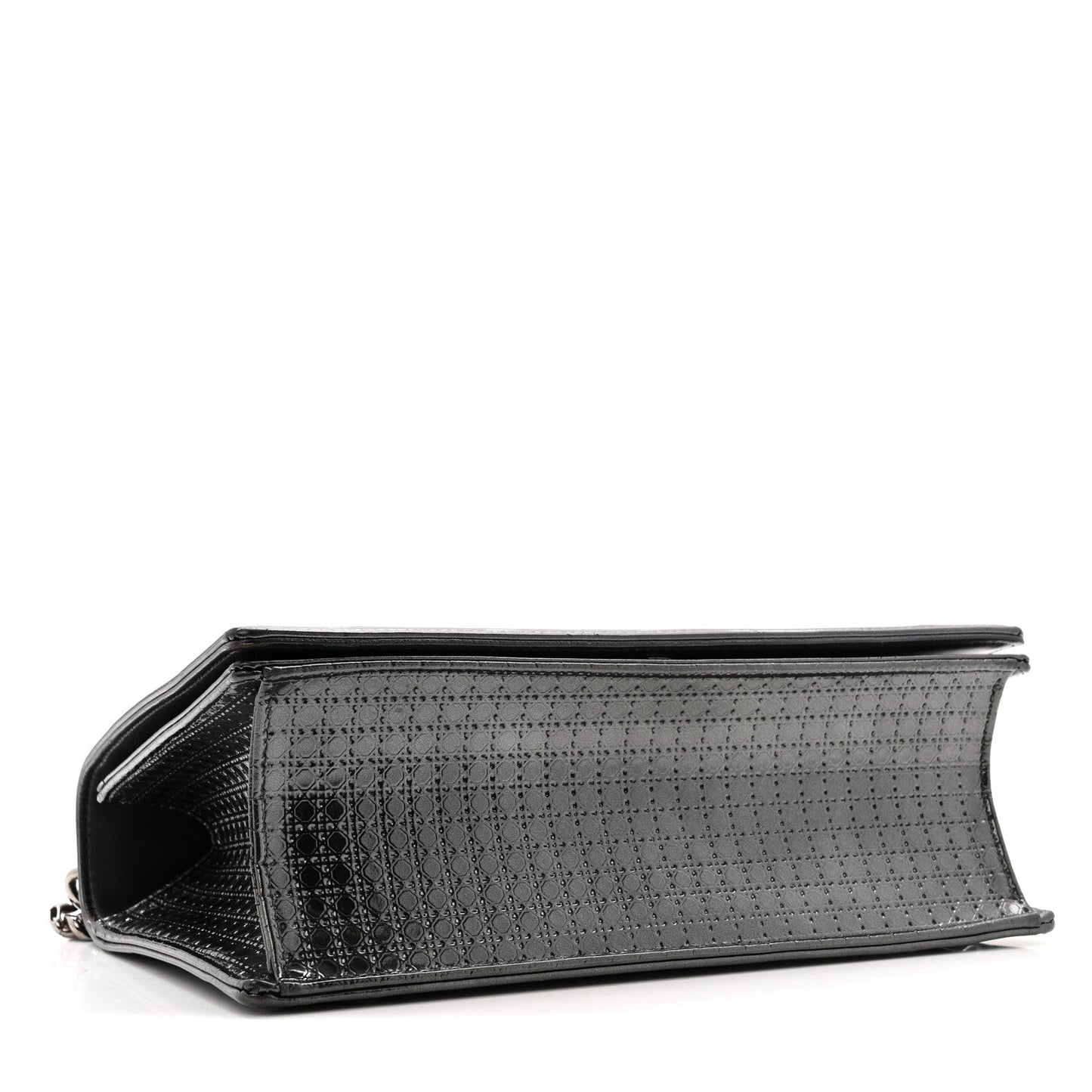 Metallic Patent Micro-Cannage Medium Diorama Flap Bag Onyx Black