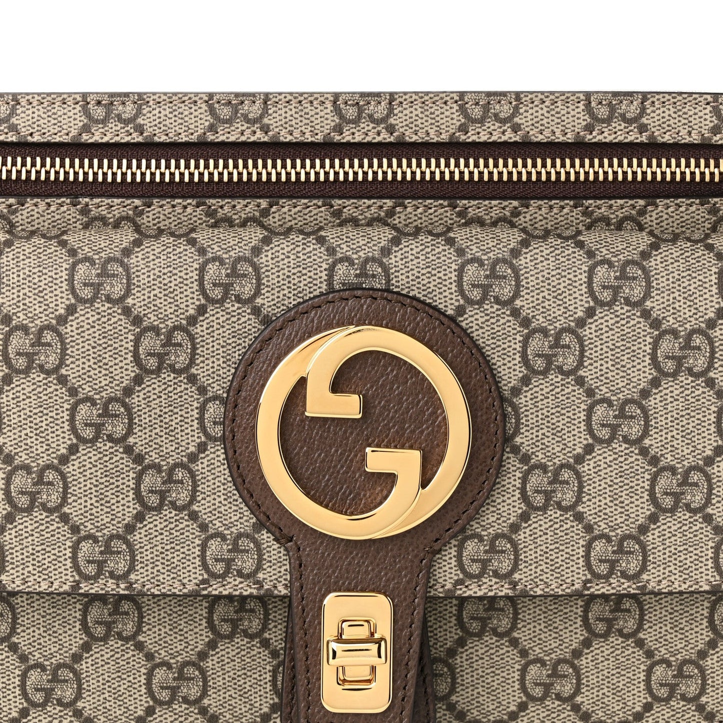 GG Supreme Monogram Textured Dollar Calfskin Blondie Belt Bag Beige Ebony New Acero