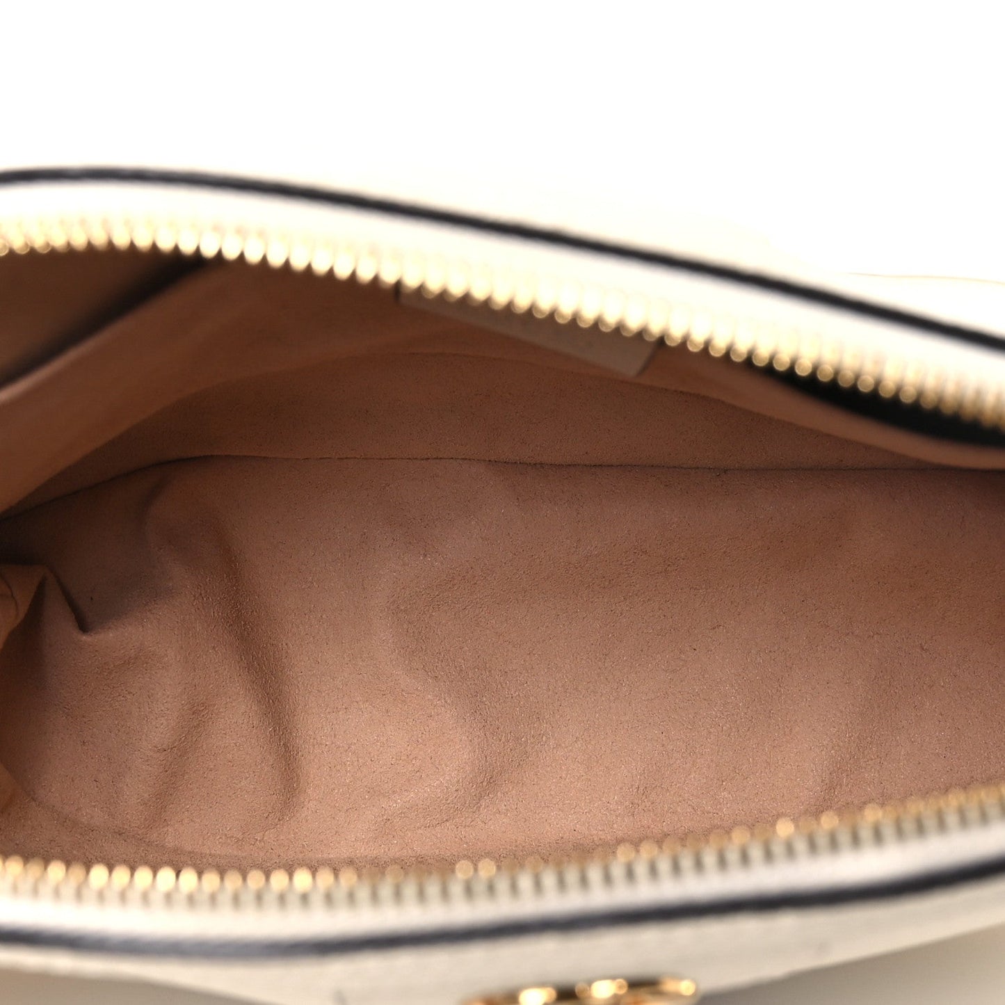 Textured Dollar Calfskin Web Small Ophidia Dome Shoulder Bag Mystic White