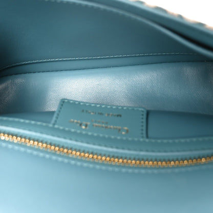 Calfskin Strass Embroidered Small Caro Bag Blue