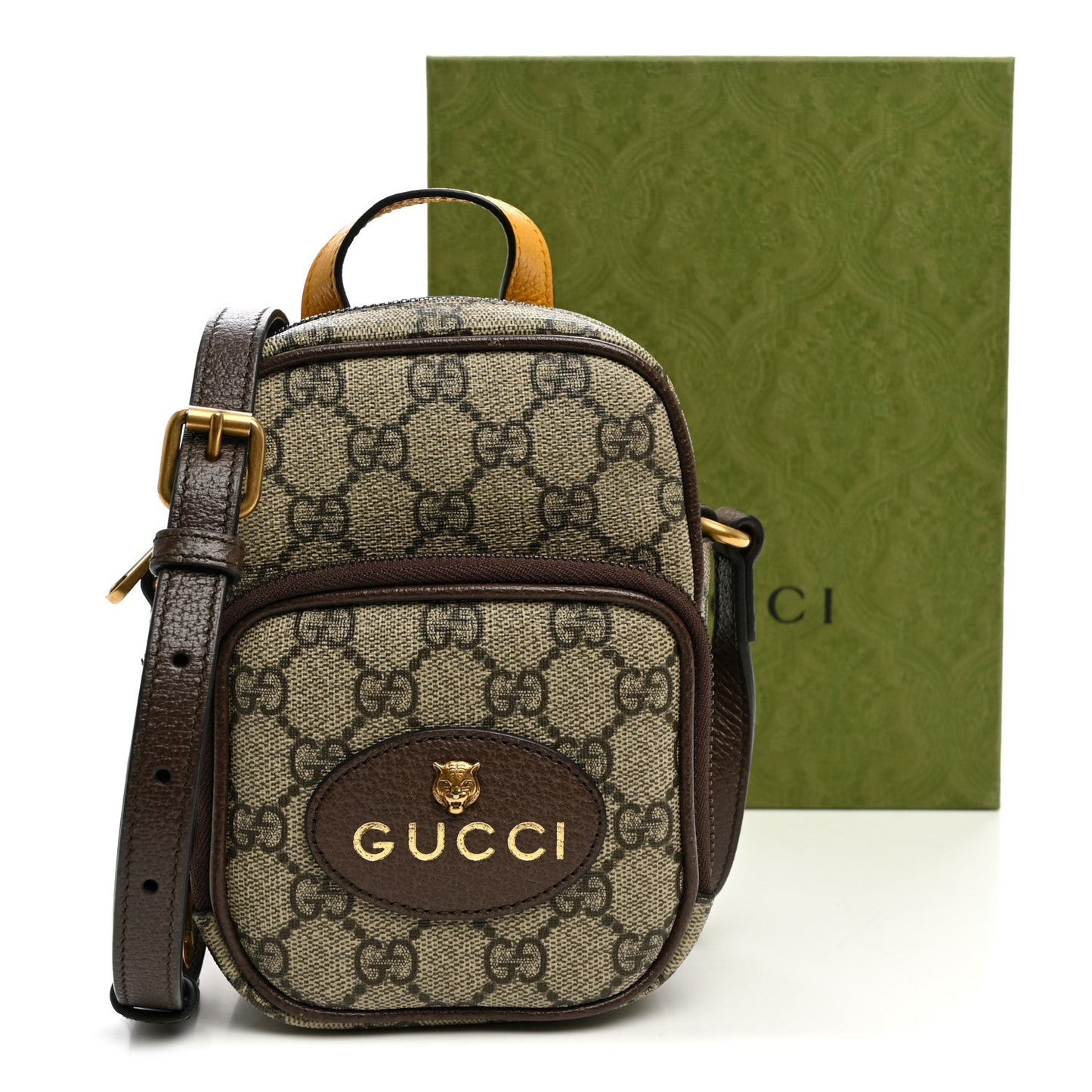GG Supreme Monogram Mini Neo Vintage Double Zip Messenger Bag Beige New Acero Crop